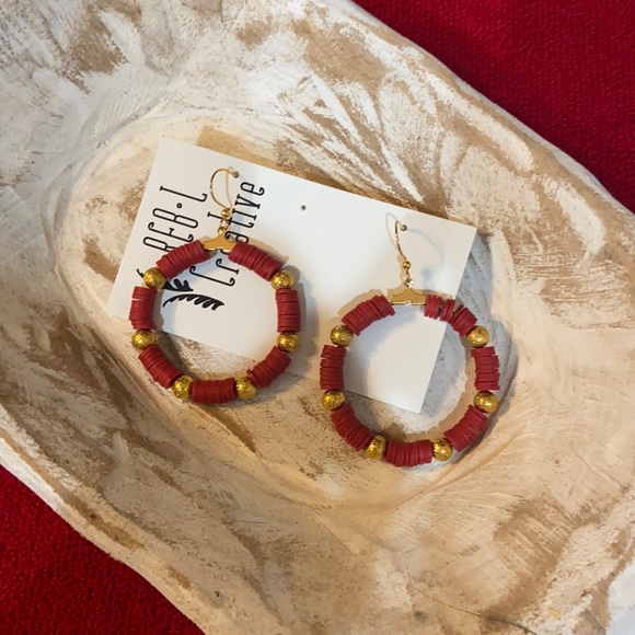 Reb*L Creative red earrings new never worn - Picture 1 of 3